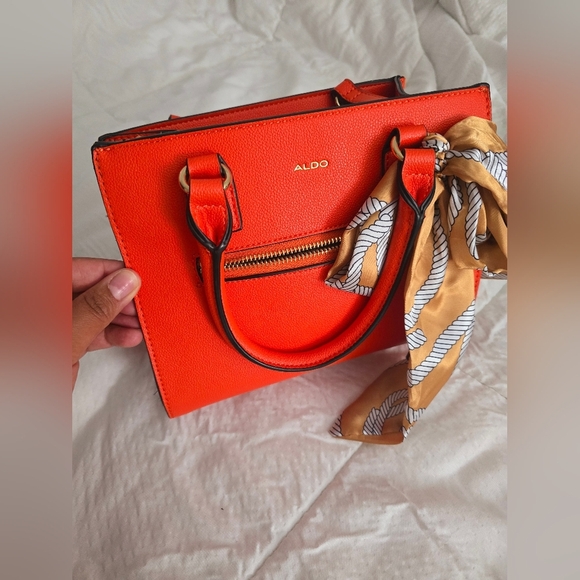 Aldo Orange Satchel with Gold Hardware - Picture 1 of 6